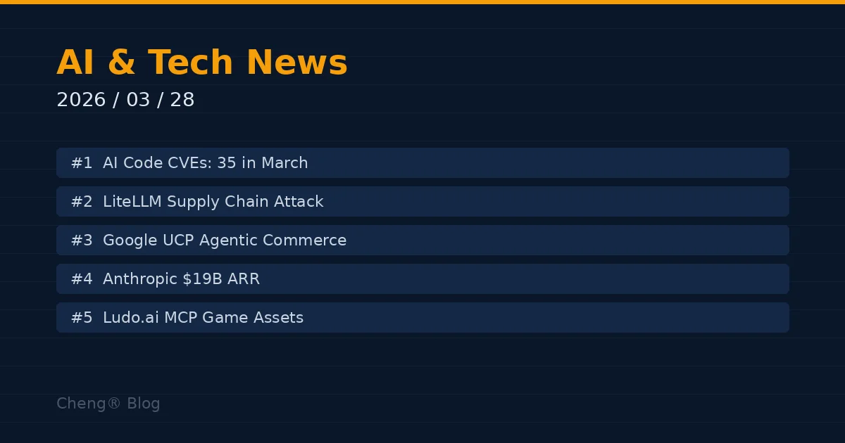AI 與科技新聞摘要 — 2026/03/28