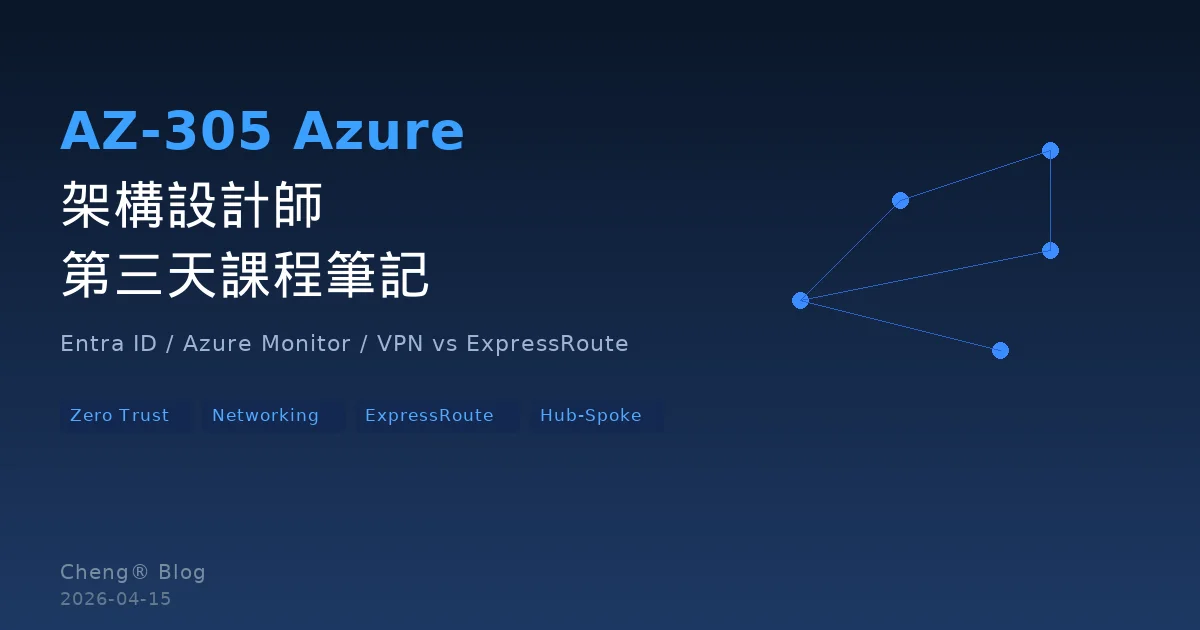 AZ-305 Azure 架構設計師 - 第三天課程筆記