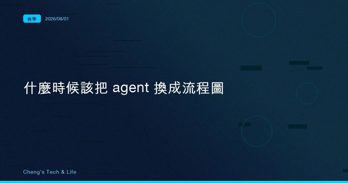 什麼時候該把 agent 換成一張流程圖(AI Agent 架構全解析 · 加映)